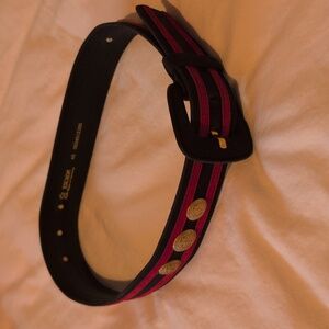 Escada Black and Red Belt with Gold Details